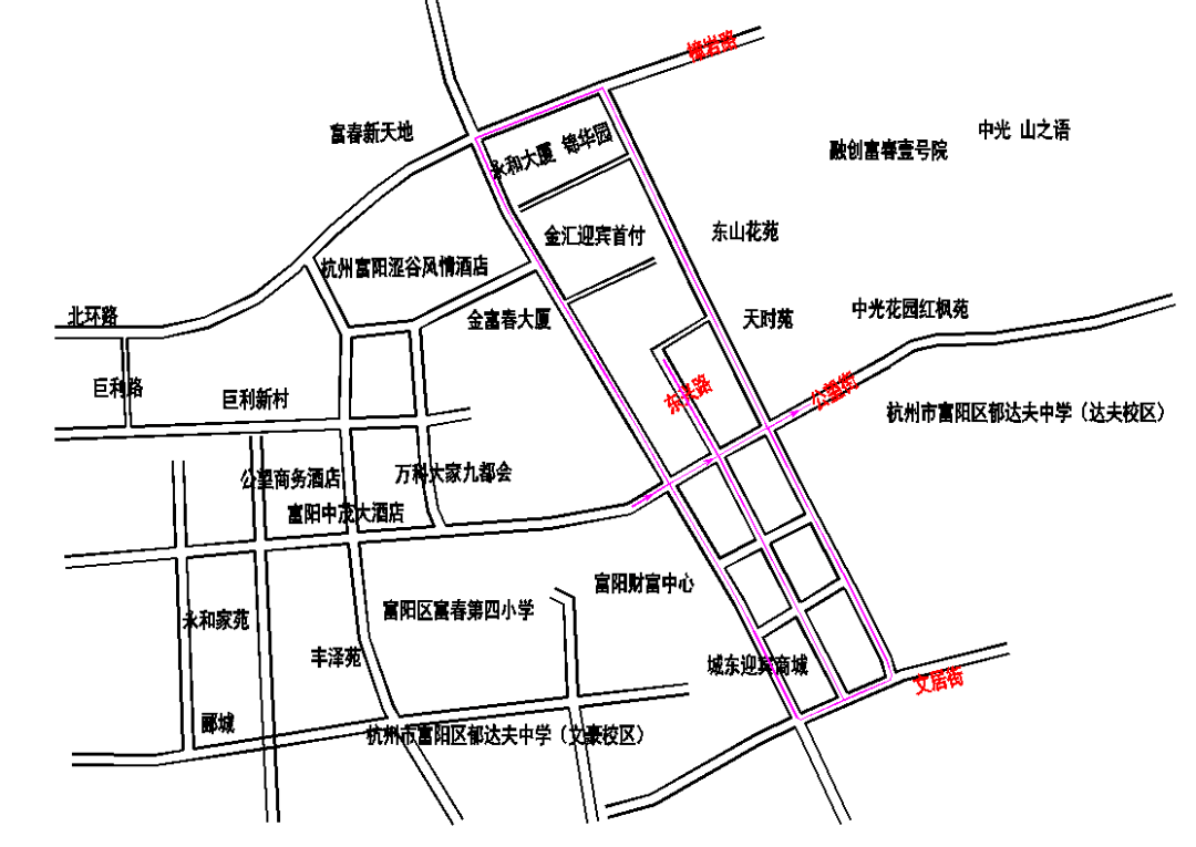 北半幅由西向东单向通行,沿线地块出入可通过樟岩路及文居街绕行