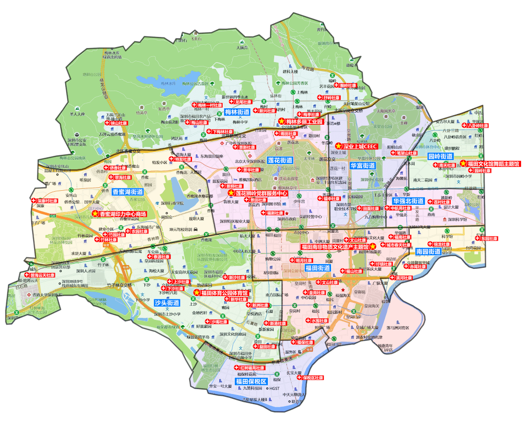 ▽福田区新冠疫苗接种点电子地图我们还特地推出了——离家最近的疫苗