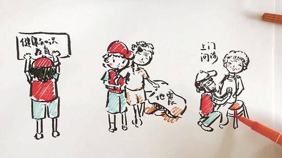 青年卫生志愿者手绘漫画.林慧茹/绘