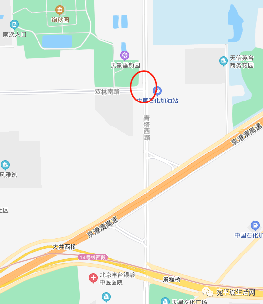 丰体南路与京港澳辅路将新增出口位置看这里青塔西路与双林南路交叉口