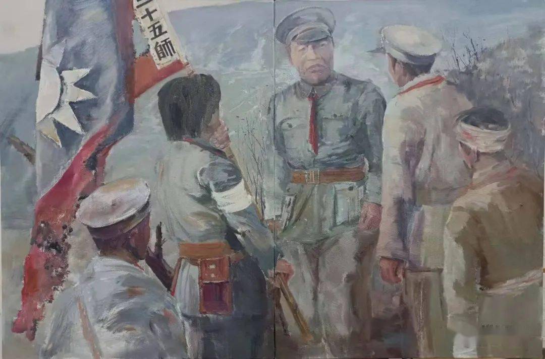 油画《南昌起义之血洒马回岭》张映彬