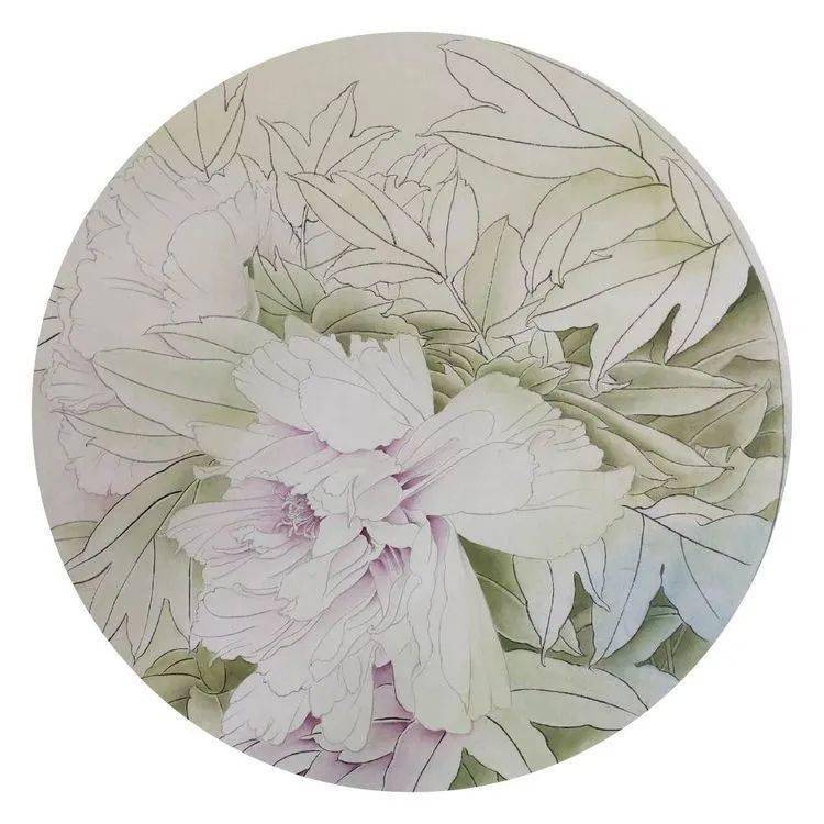 临龚雪青牡丹小品《小晴》设色步骤示范