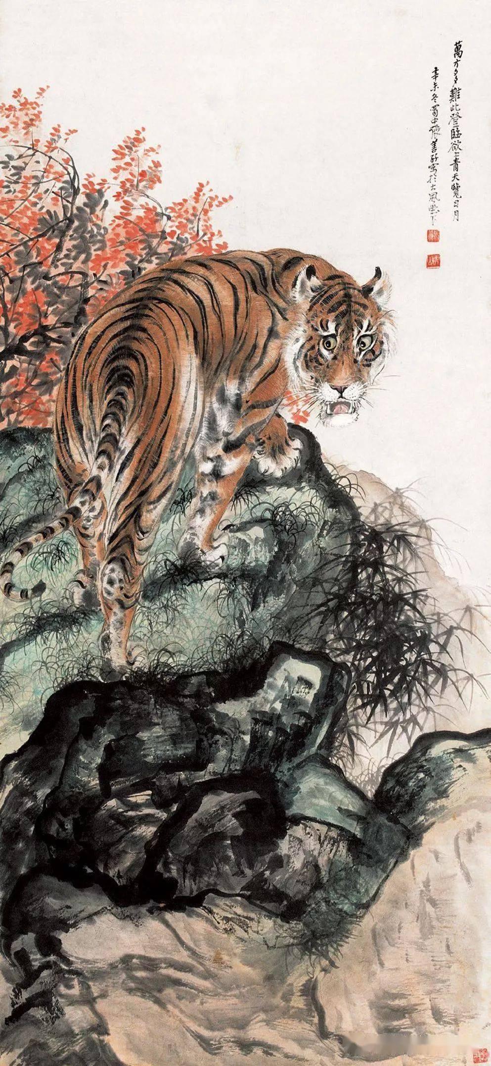 张善孖:中国画虎第一人,张大千为他立誓不画虎!(100副