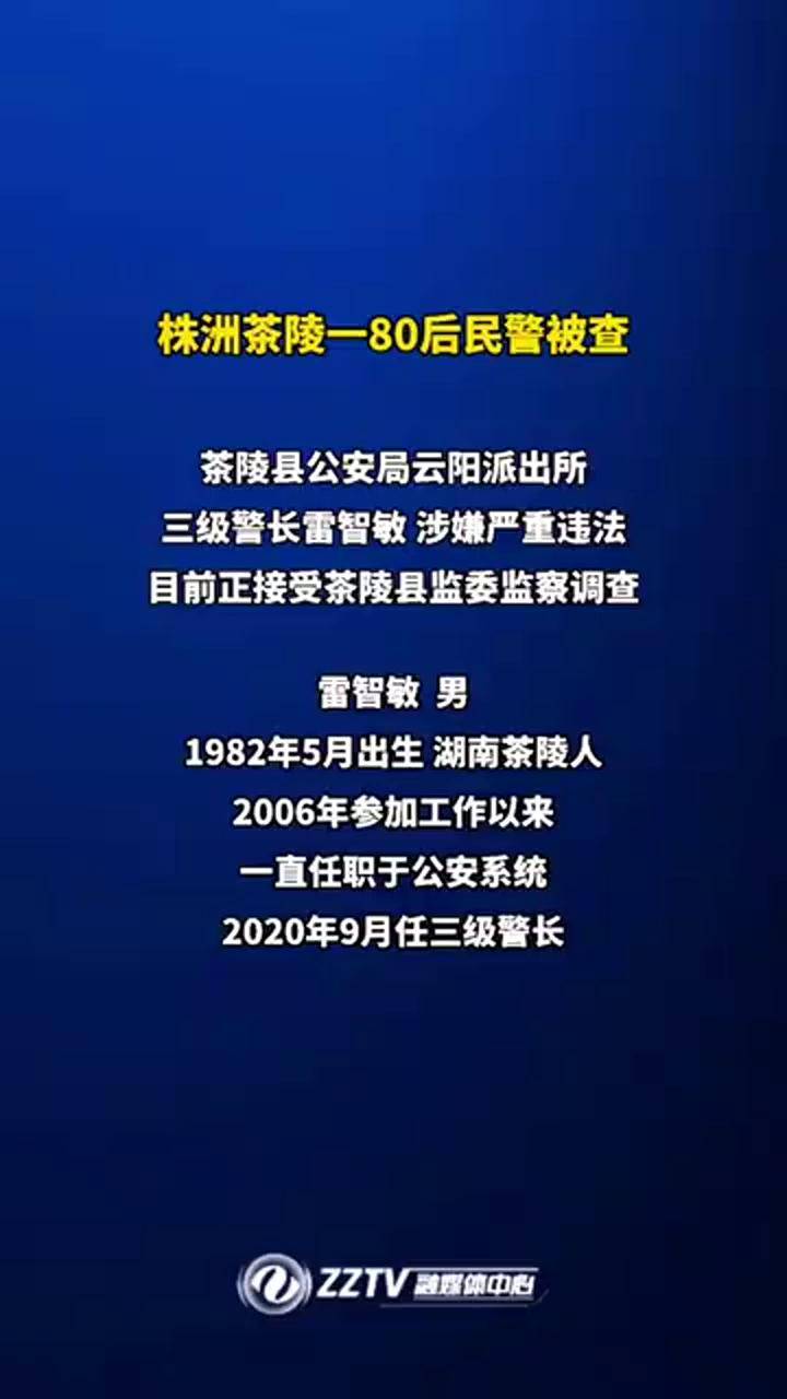 茶陵县公安局云阳派出所三级警长雷智敏接受监察调查直播株洲