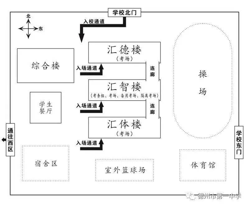 德州一中考点中考考场平面示意图快看看孩子的考场位置吧