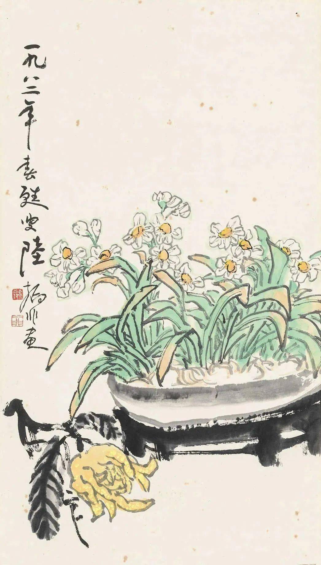 【国画教程】老年人的最爱,轻松学画写意水仙花