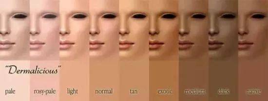 在全球这么多种肤色中,我们亚洲人肤色处于中间色——normal.