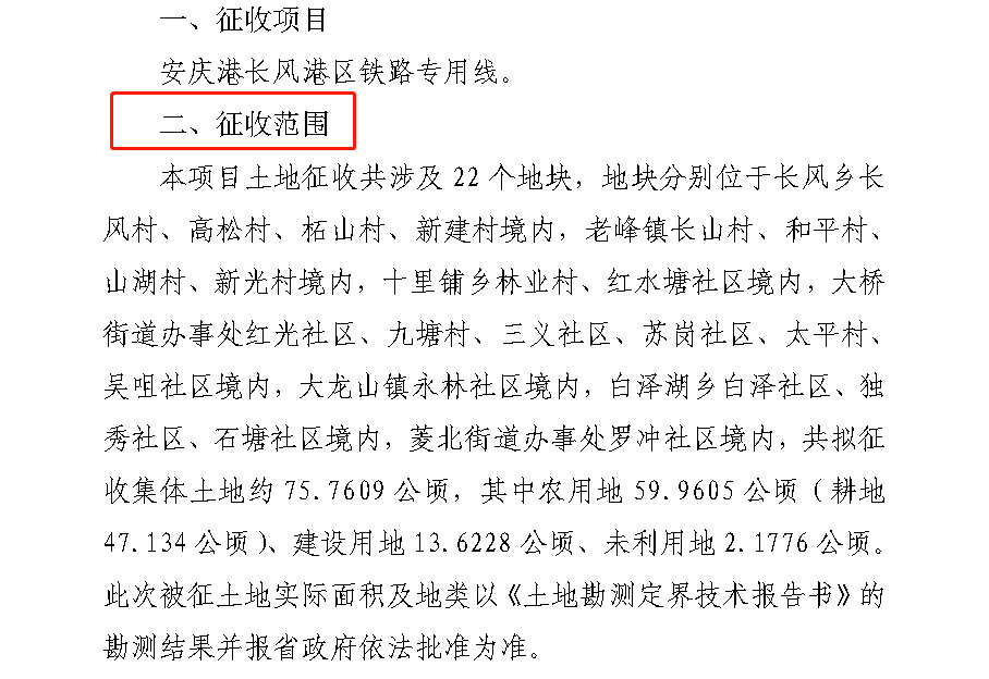 安庆再次启动土地征收共22个地块涉及这些地方