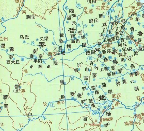 图源:《中国历史地图集 》第一册 先秦 春秋时期全图