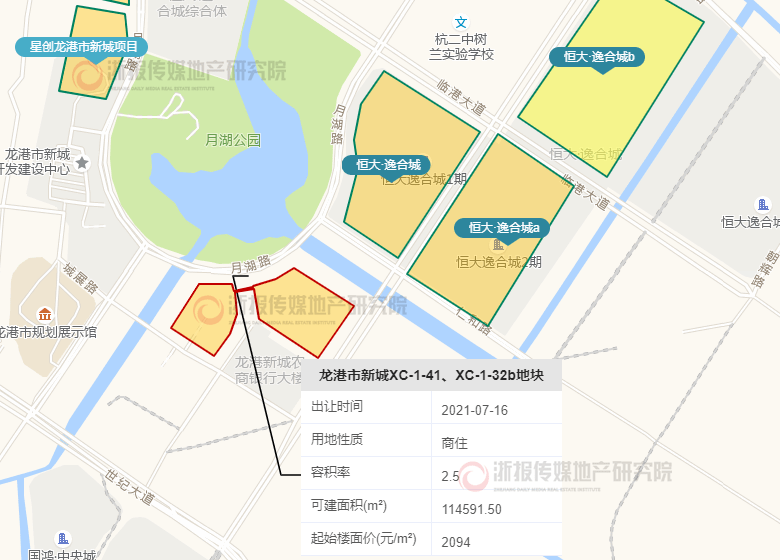 龙港新城月湖板块超高层 溢价10.8%成交