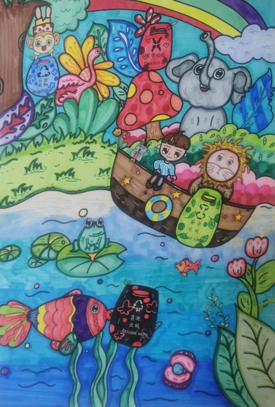 苏州市小学生"垃圾分类,绿色苏州"绘画比赛获奖作品揭晓,港城学子喜获