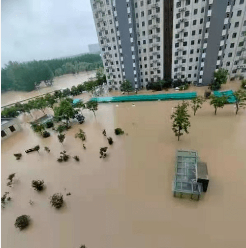 贾鲁河泄洪成为重灾区: 郑东名筑,尚景秀园,尚景佳园,尚景锦园,雅居乐