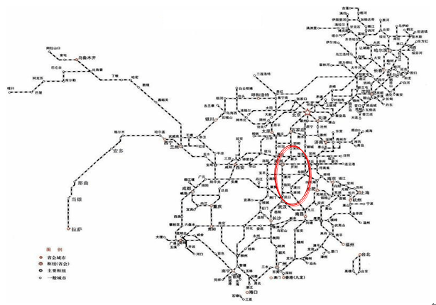 全国铁路示意图