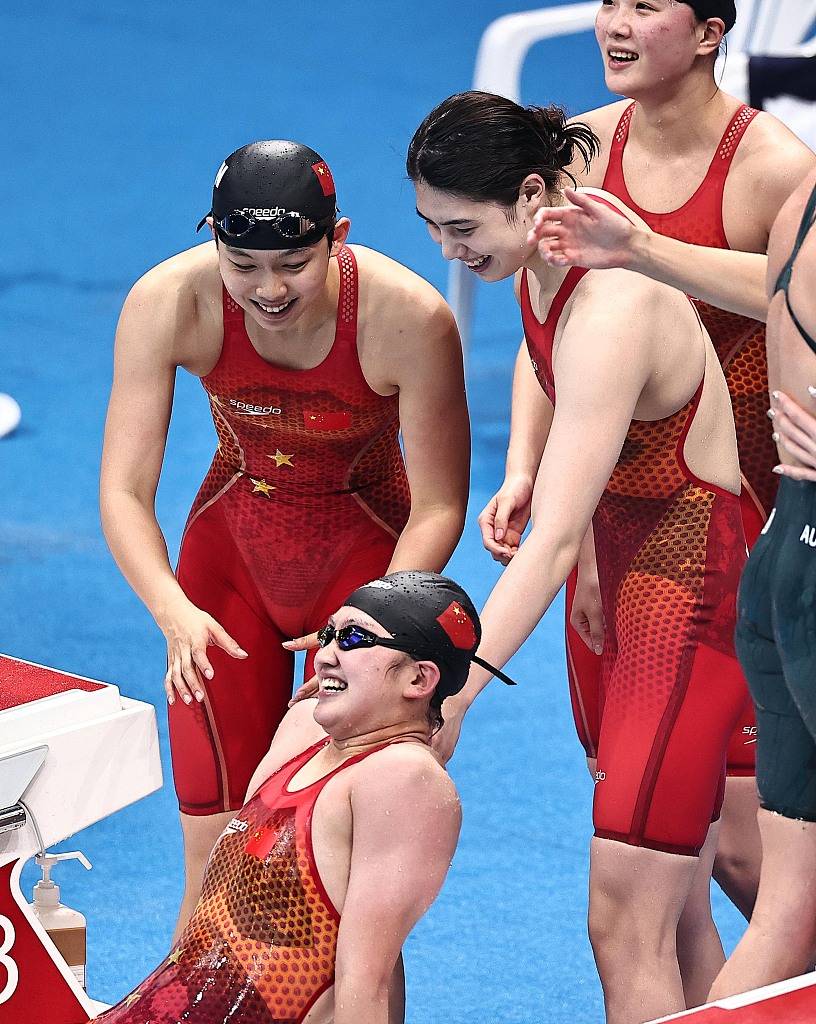 2020东京奥运会女子4x200米自由泳接力决赛:打破世界纪录!中国队夺金