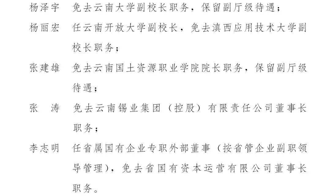 云南省人民政府发布最新人事任免信息涉及42名干部