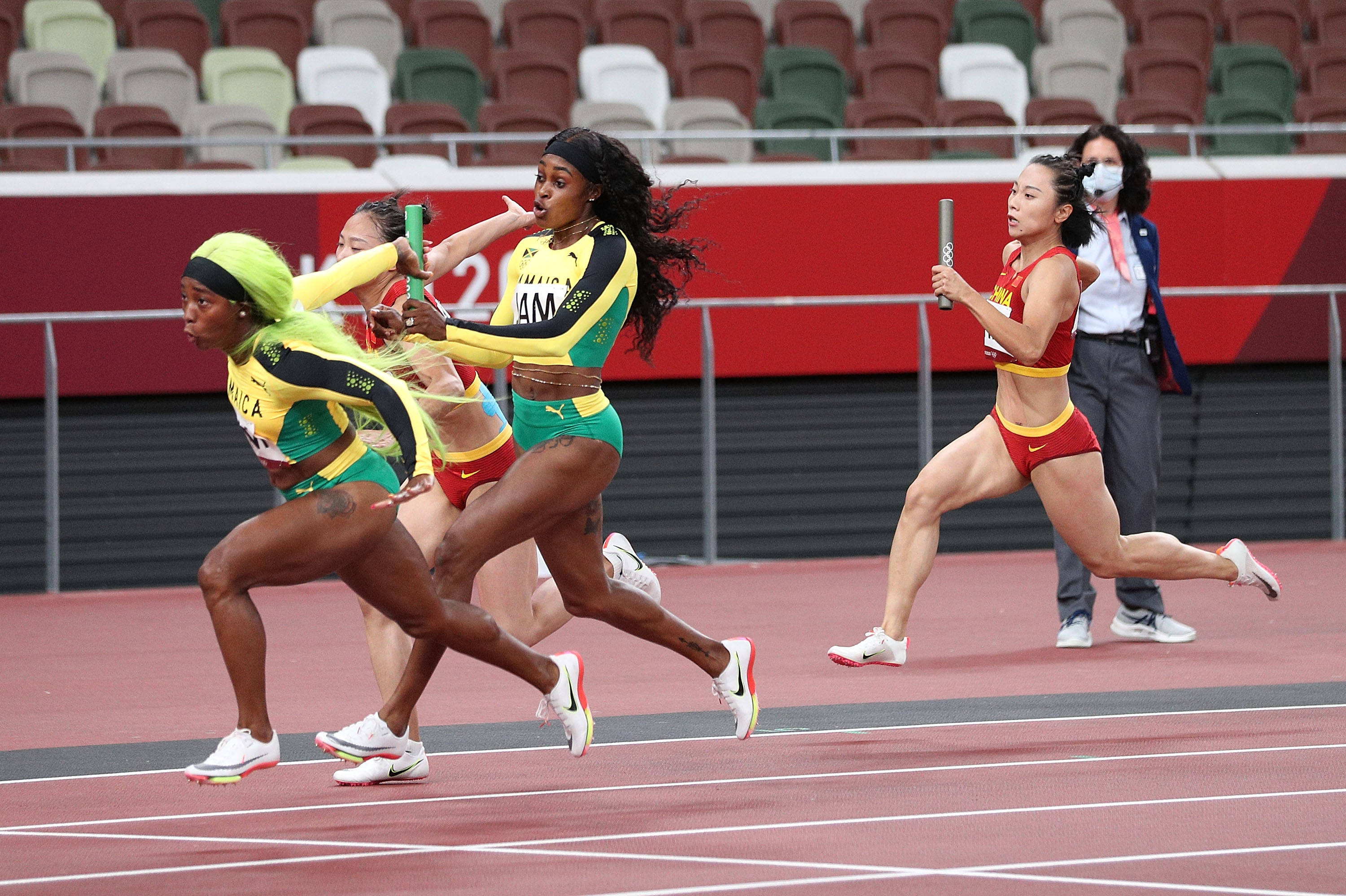 田径——中国队出战女子4x100米接力决赛