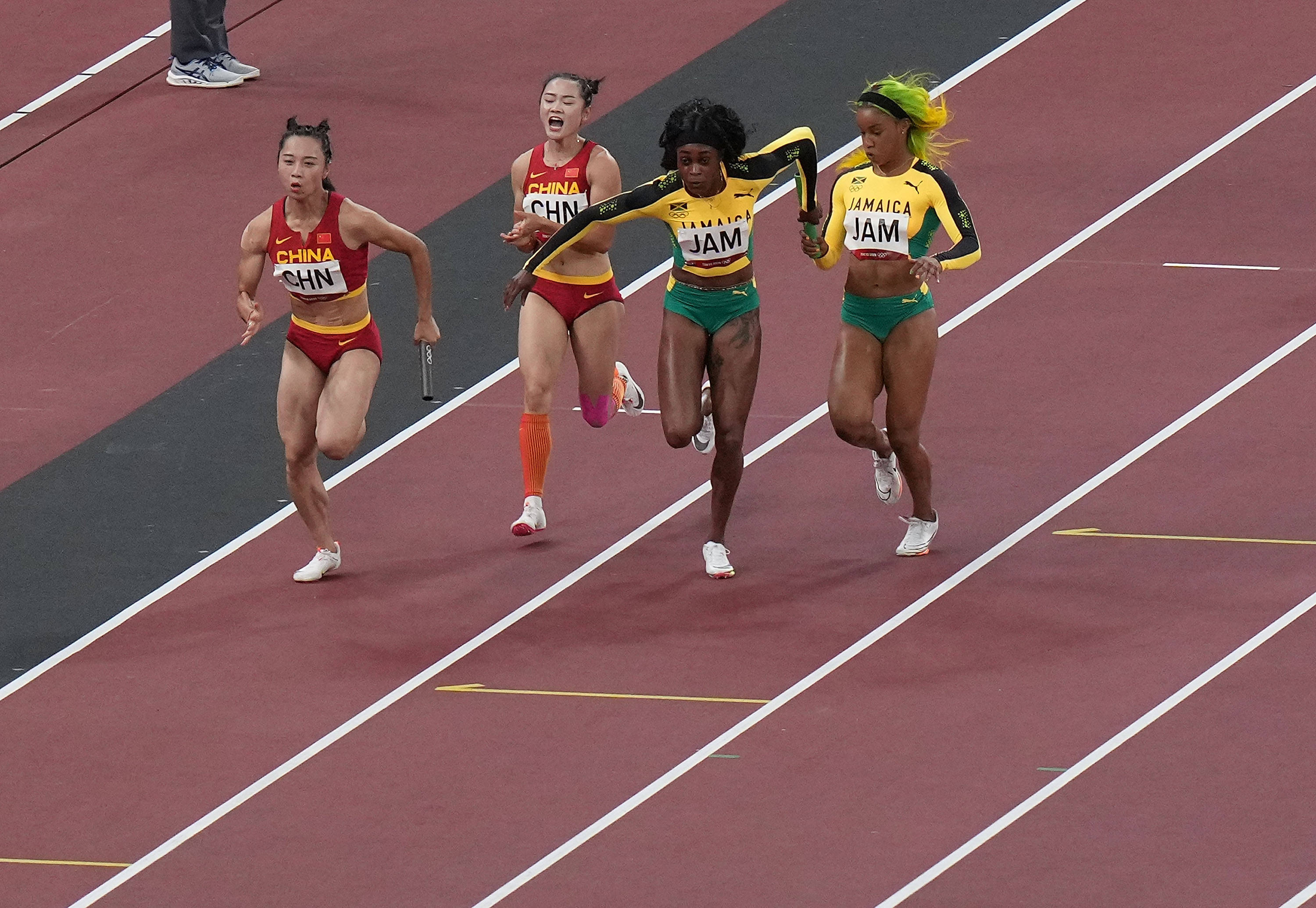 田径——中国队出战女子4x100米接力决赛