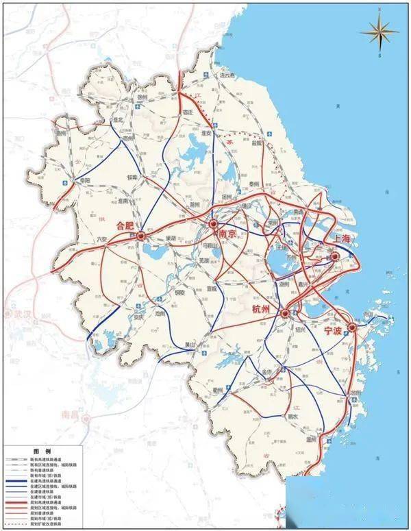 长三角地区多层次轨道交通"十四五"规划建设项目示意图