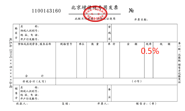 2021年发票税率栏最新填法