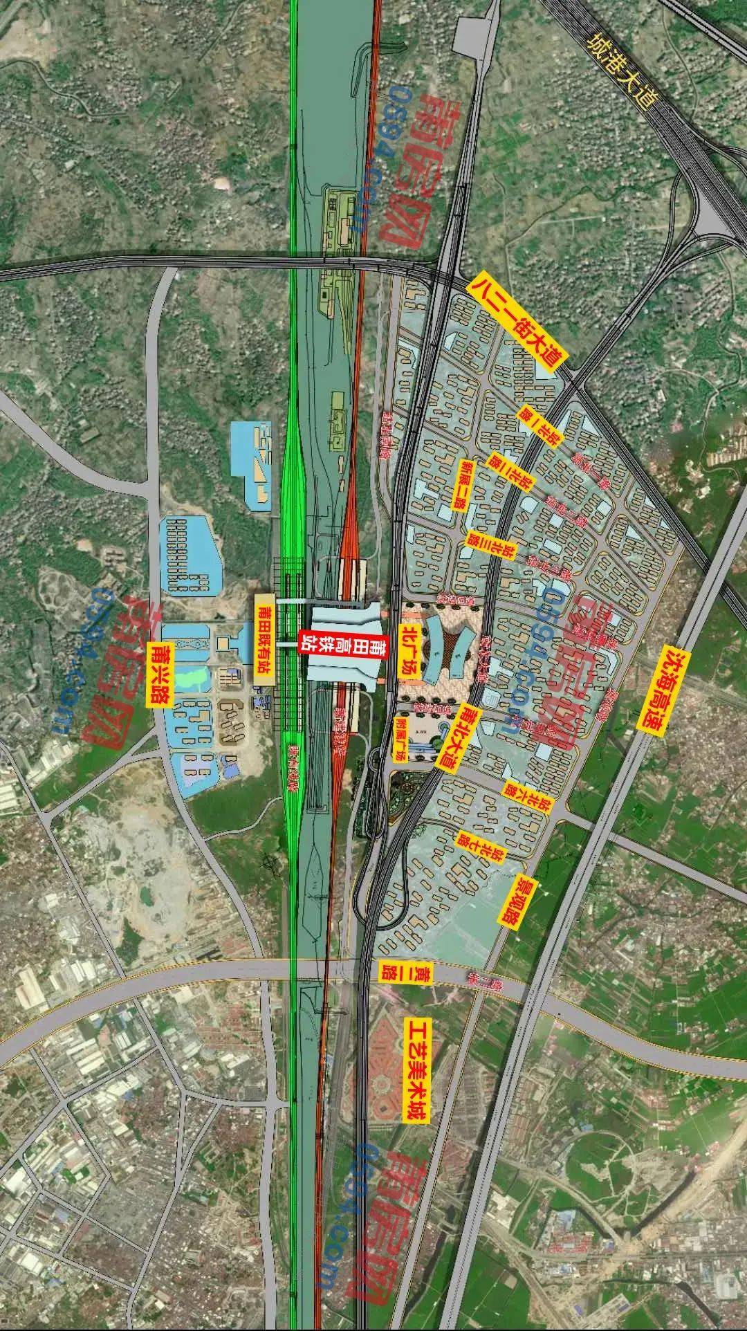 莆田高铁站大曝光,双广场 超10条新路.