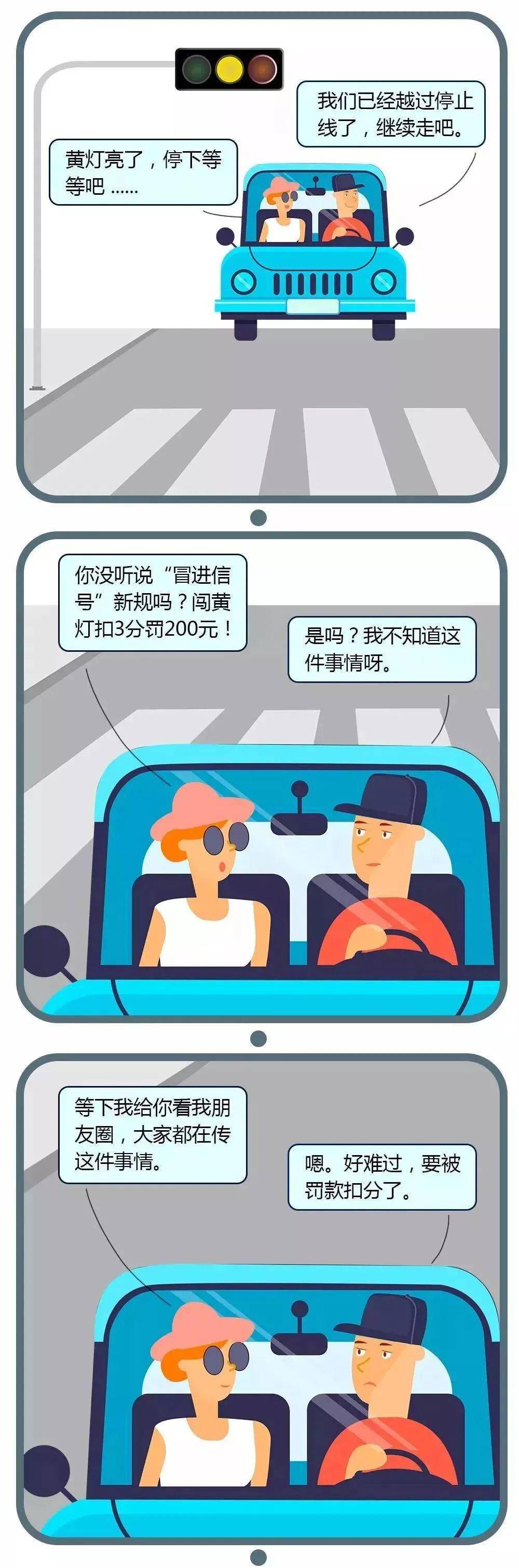 "黄灯闪烁时不允许闯了,叫冒进信号,扣3分罚200元.