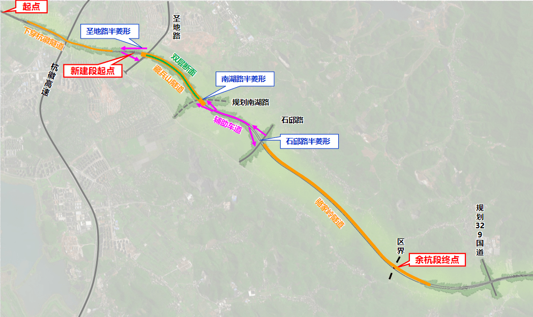 杭州中环余杭段,临平段最新进展,共12个枢纽互通位置确定