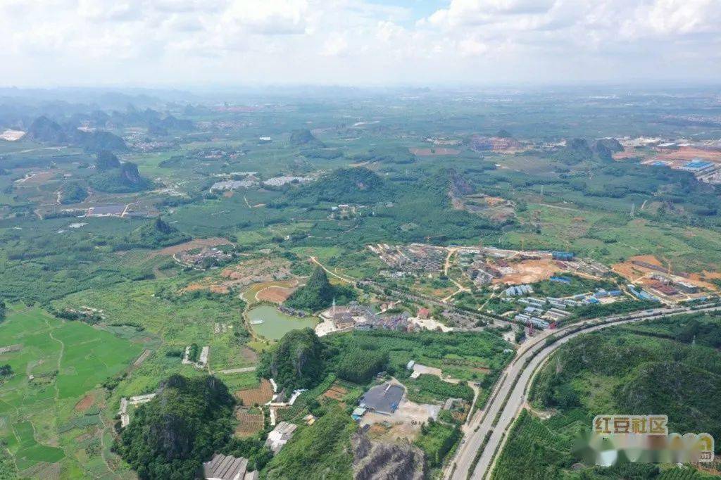 航拍武鸣双桥高新区武鸣飞地园区伊岭