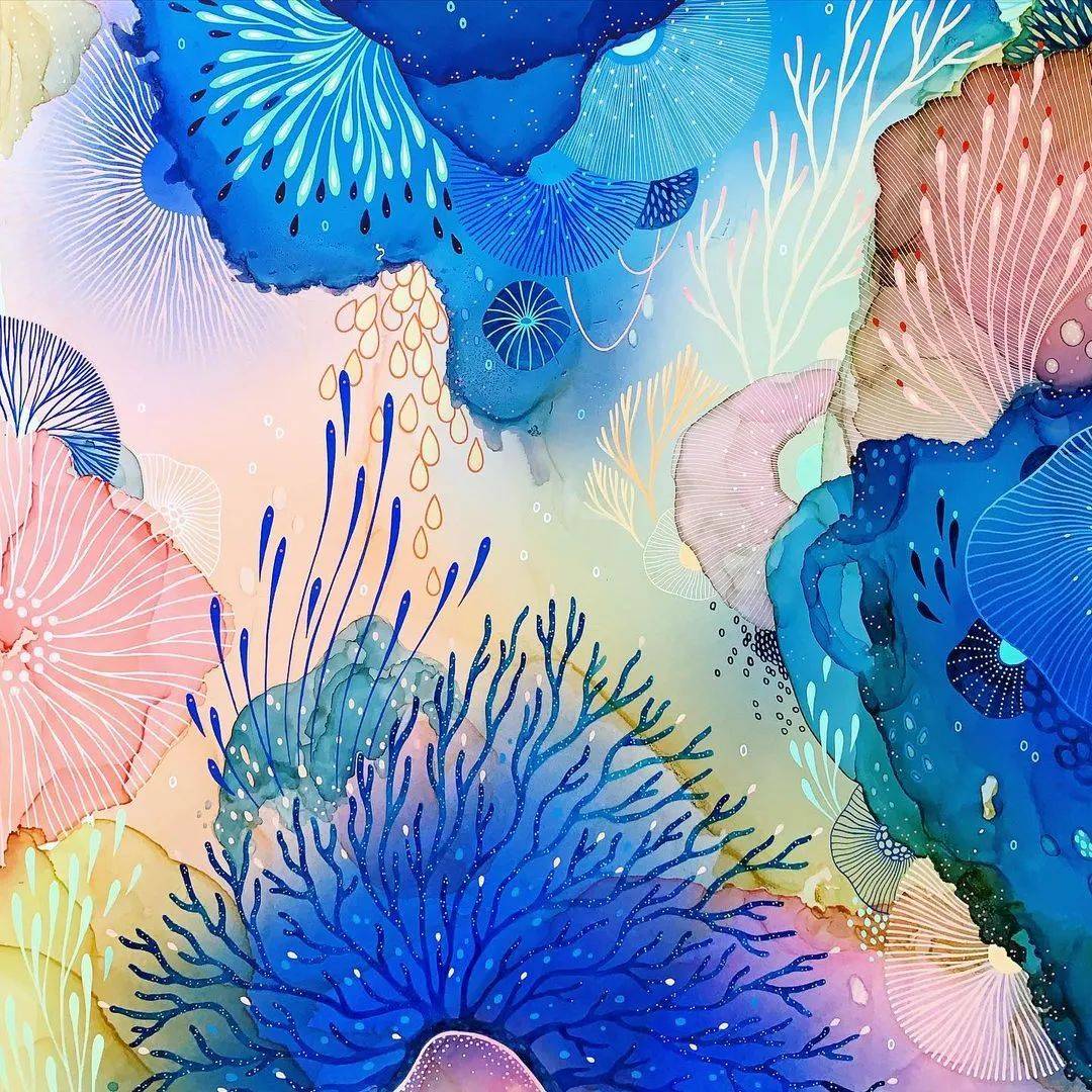 超强视觉冲击!她用线条水彩画出最具想象力的梦幻世界