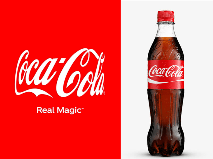联想到可口可乐瓶子的形状只凭一个logo就能让人不需要其他图形的