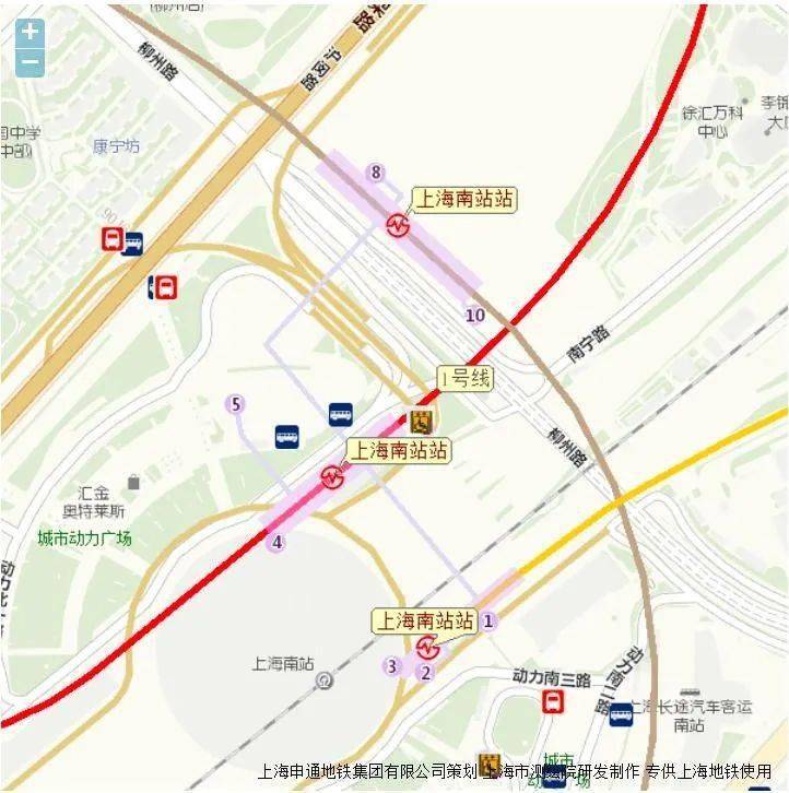 上海南站可换乘1号线,12号线,13号线汉中路站三线换乘可换乘2号线,4号