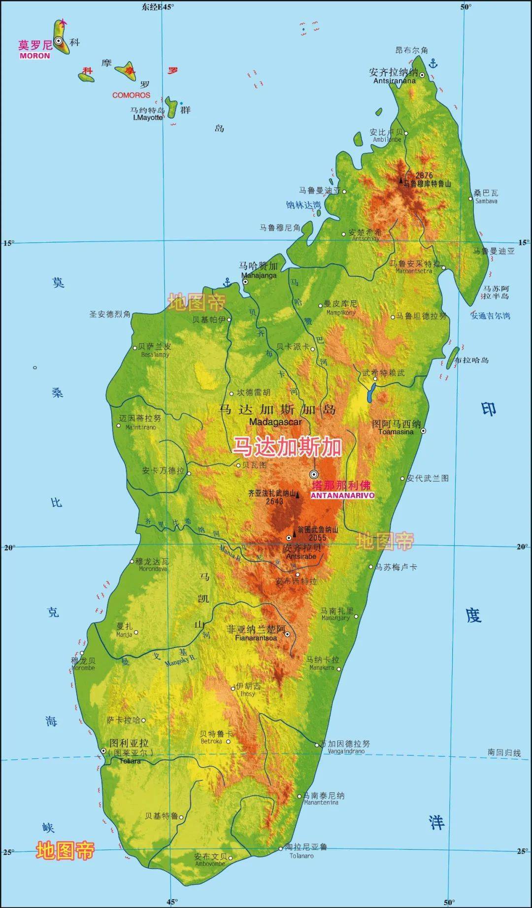 图-马达加斯加地形图-马拉维地形图-突尼斯地形【美洲】图-北美洲地形
