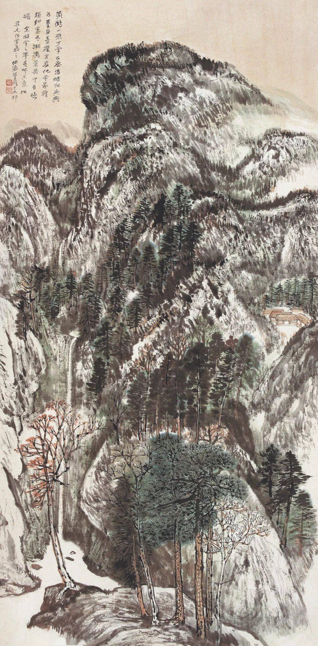 何海霞《黄鹤山樵笔意》143cm×68cm 1948年