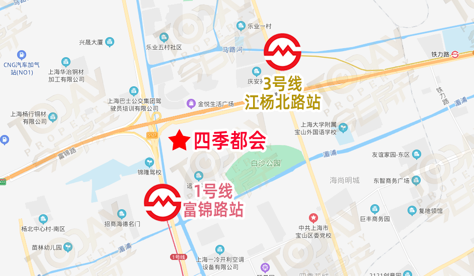 两条轨交,都是始发站直线距离3号线江杨北路约1.