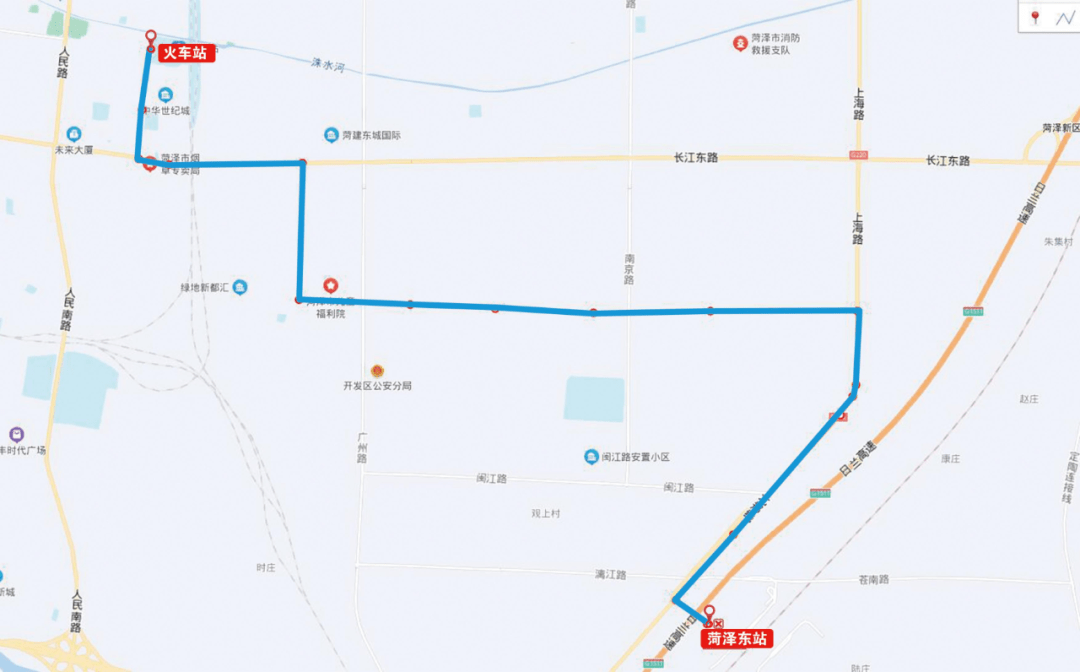 定陶老汽车站,南王店,青岗集路口,永明集团,圆梦新村,钟口,曹县汽车