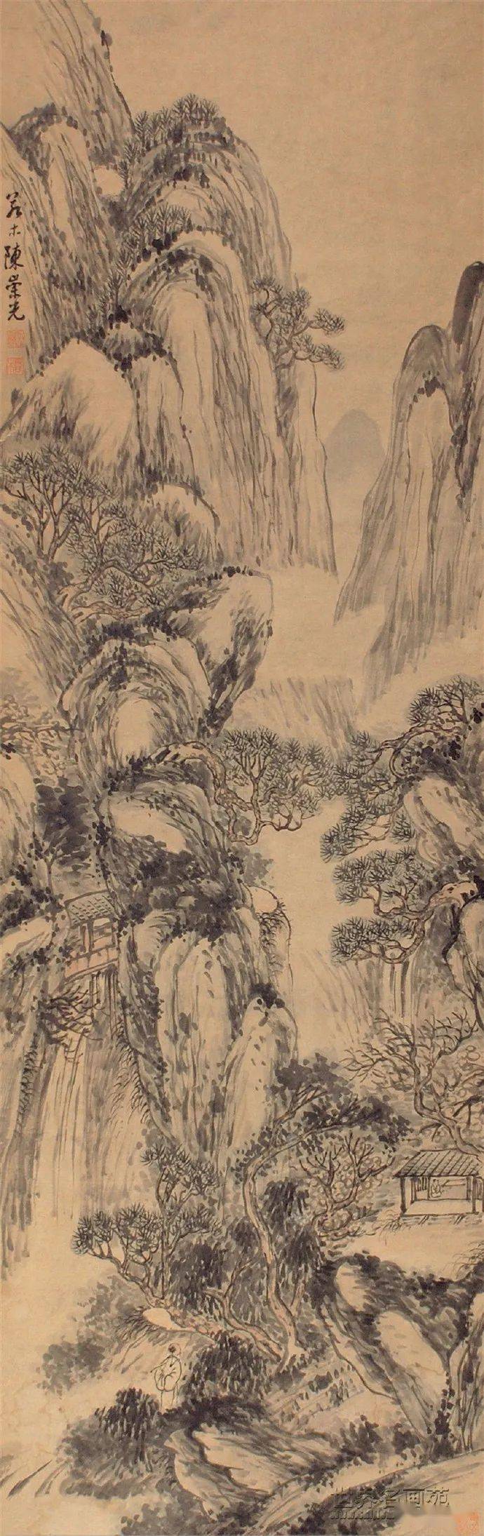 名品视界晚清画家陈崇光的山水画欣赏