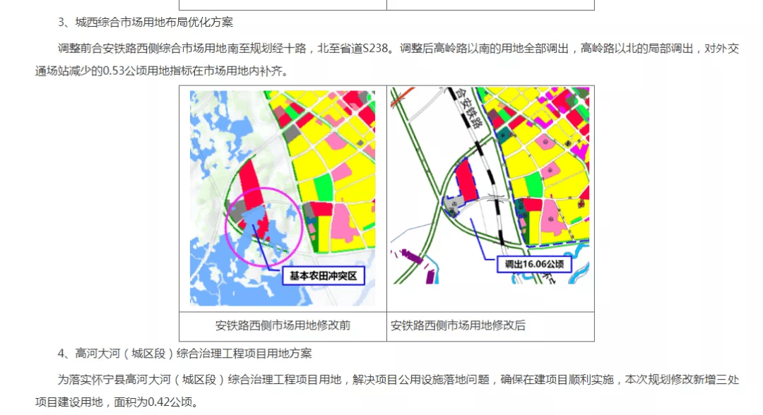 1,用地调整本次怀宁县城总体规划修改用地调整主要体现在三个方面:(1)