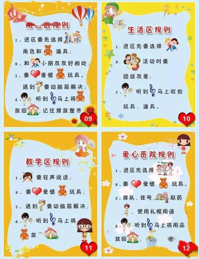 【区域环创】105款幼儿园活动区进区约定规则&区角