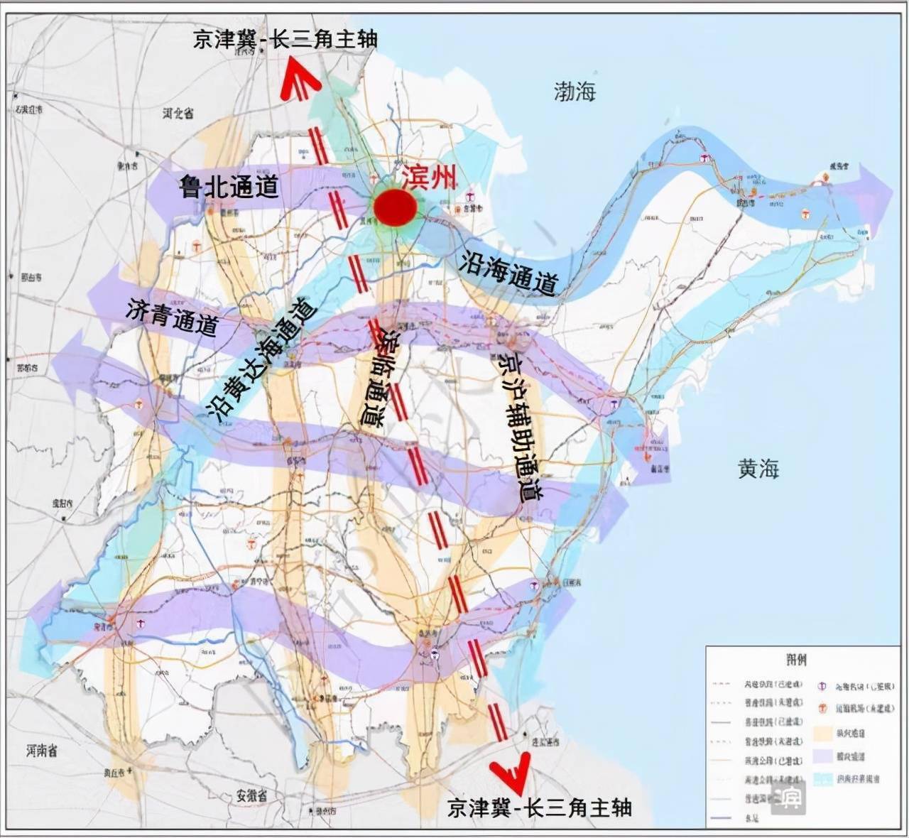 滨州是重要节点城市之一;而在《山东省"十四五"综合交通运输发展