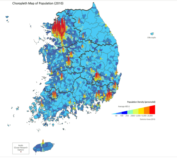 集中在首尔都市圈这个数字实在太恐怖了,这是我们要避免的,韩国低于1