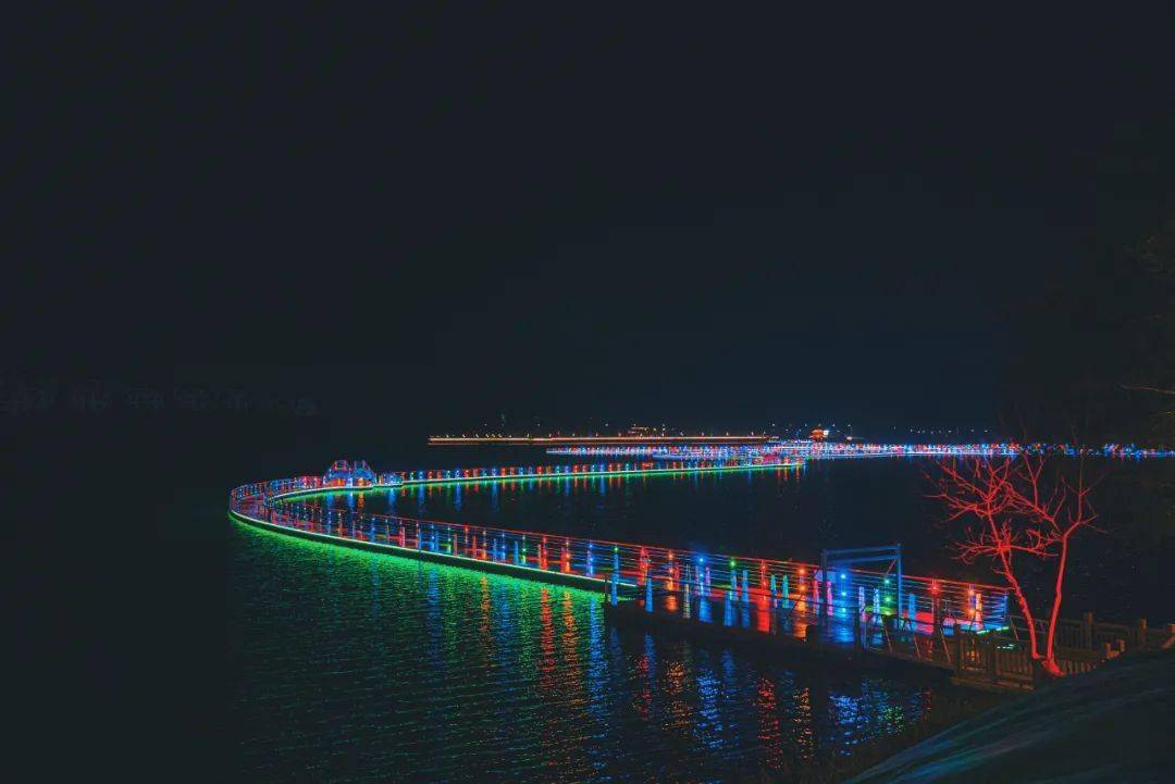 花灯流彩照夜明这朵盛开在翠屏湖上的彩莲你值得拥有