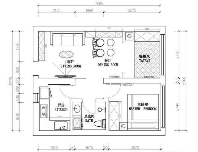 37平米小户型,面积巴掌大,却有两间房,功能相当齐全
