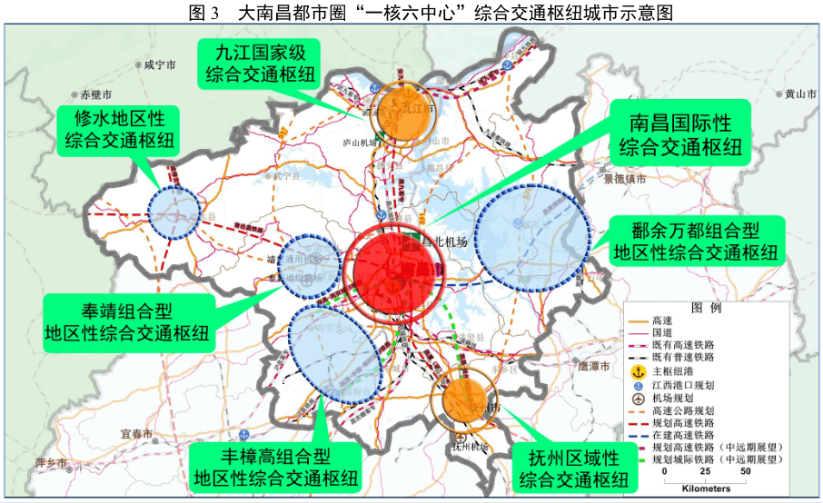 根据《江西省"十四五"综合交通运输体系发展规划,重点推进以南昌"米