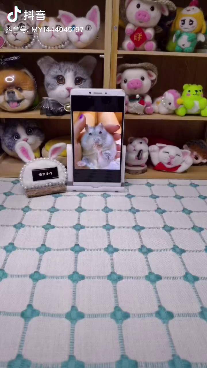 羊毛毡小仓鼠春节我在岗手工diy羊毛毡仿真羊毛毡戳戳乐为爱定制宠物
