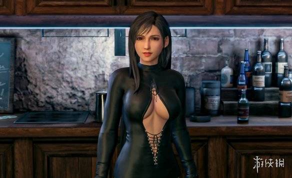 《ff7重制版》蒂法新mod:黑色紧身衣 性感渔网袜!_米德加_衣服_紫色