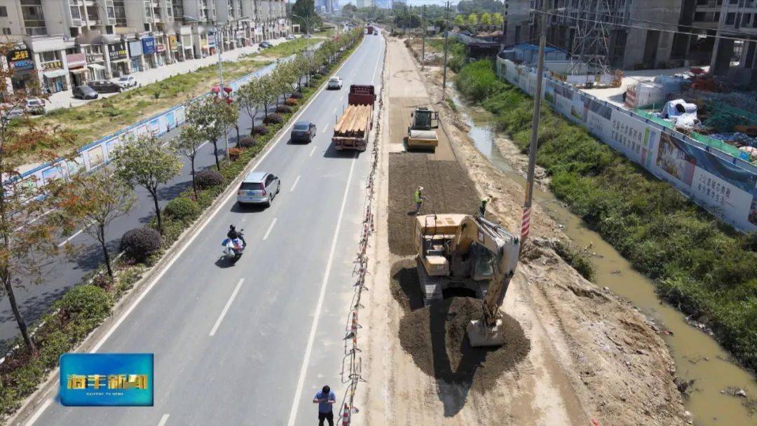 海丰全速推进县城北三环升级改造工程一期畅通城市循环路网