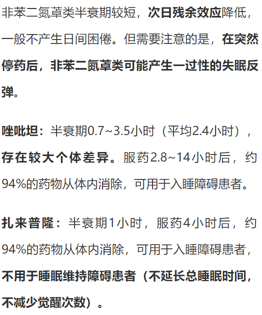 新型催眠药唑吡坦佐匹克隆和扎来普隆的区别