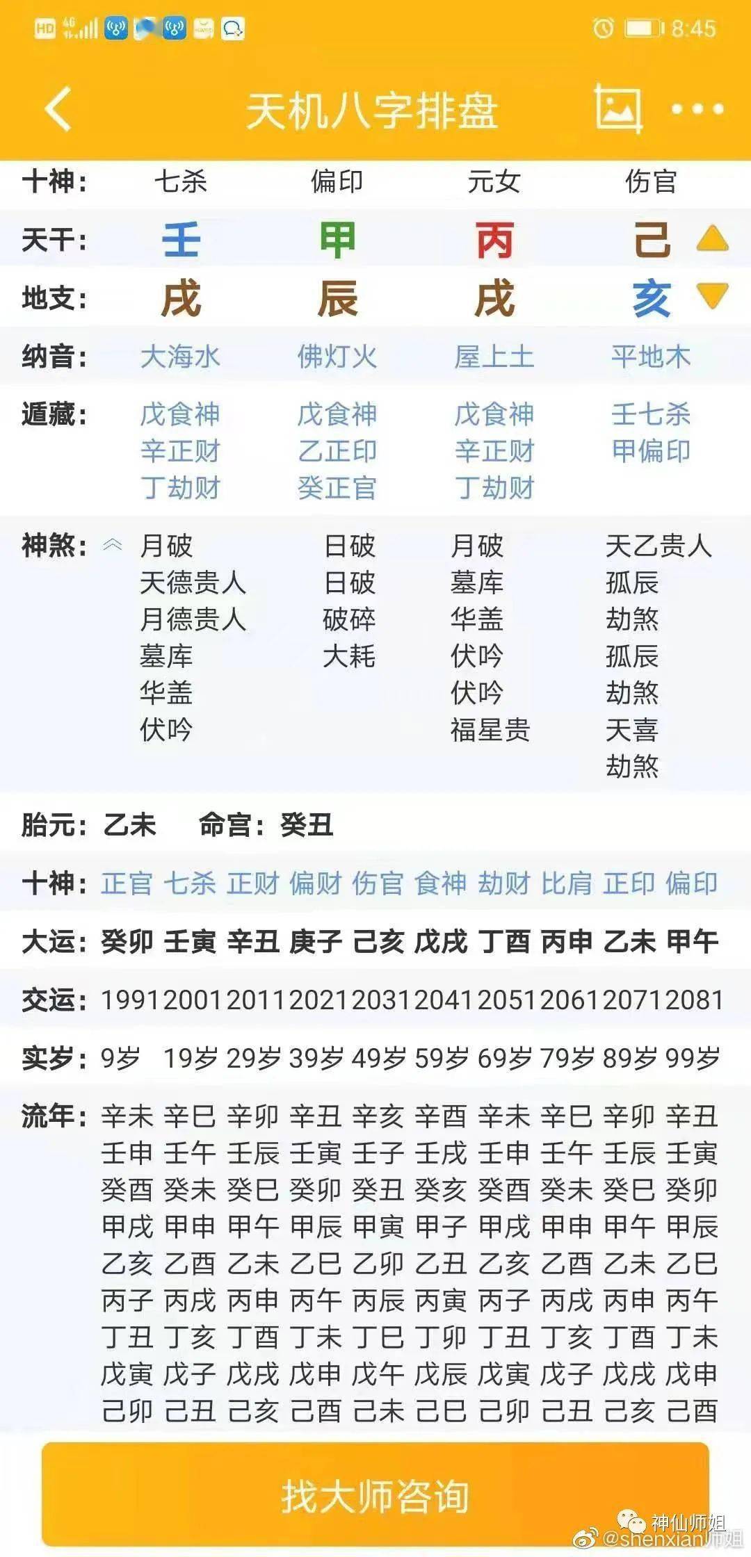 2006年丙戍年,大运在子运,丙丁火在戍土里透出,丙辛合水化忌,酉金为在