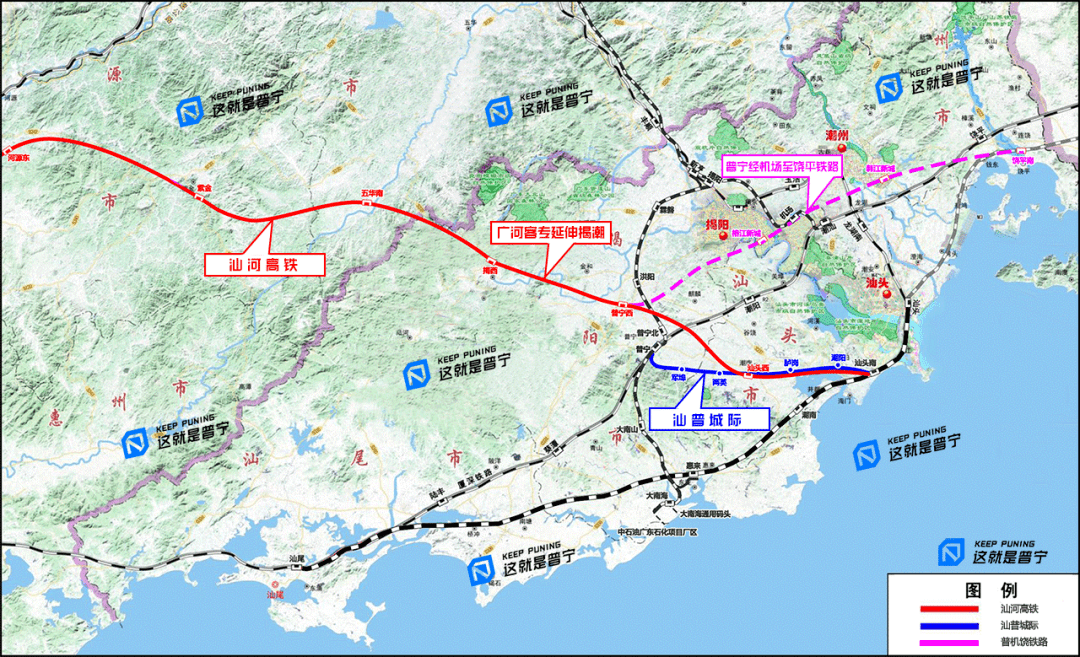 汕头至潮州东段,汕头至普宁段,潮汕环线高速公路潮汕联络线延