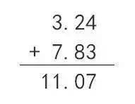 例:3.24 7.83=小数加减计算题,以点对准好对齐.