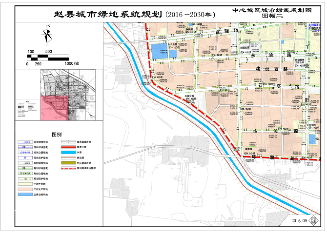 赵县中心城区绿线规划图_管理_城市_保护